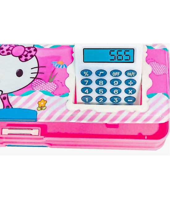 1943 B BUY SMART-1 Pcs calculator geometry, calcic Geo, Dual Sharpener With Calculator, Double sided Stationary Box for Girls Art Plastic Pencil Box (Random Selection For Design)