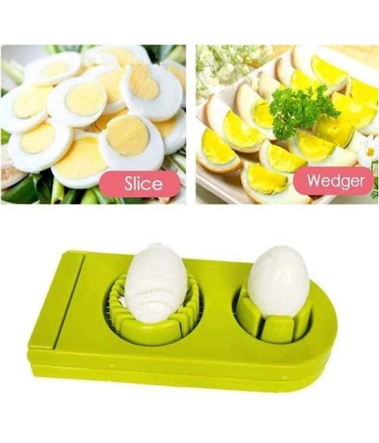 2 in 1 Boiled Egg Cutter with Stainless Steel Cutting Wire - Multicolor