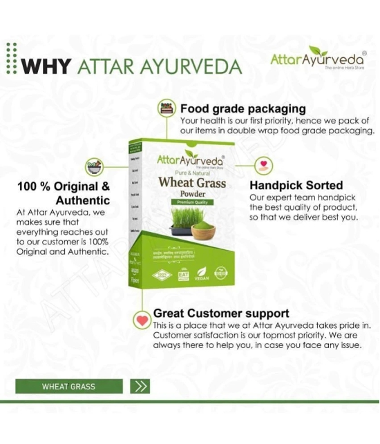 Attar Ayurveda Wheat Grass Powder (100 Gram) | Pure, Preservative free, Non-GMO | Immunity booster