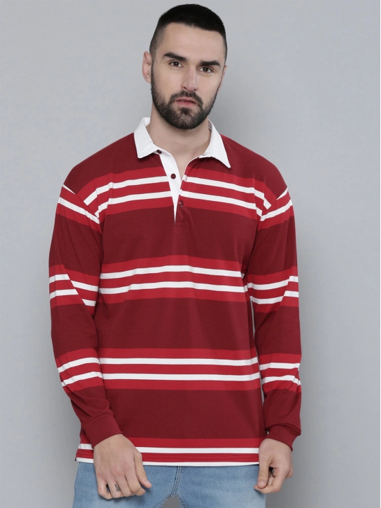 Auto Stripes Red White Polo T-Shirt-XL / Red