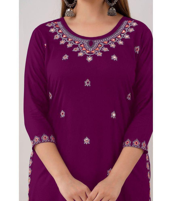 Kapadia - Purple Rayon Womens Straight Kurti ( Pack of 1 ) - None