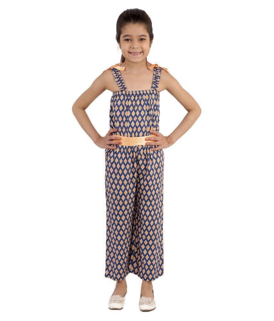 Kids Cave - Blue Rayon Girls Jumpsuit ( Pack of 1 ) - None