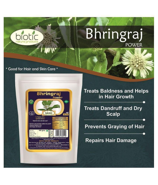 Biotic Bhringraj, Neem and Brahmi Powder - 300 gms(100 gms Each) Hair Mask 300 g Pack of 3