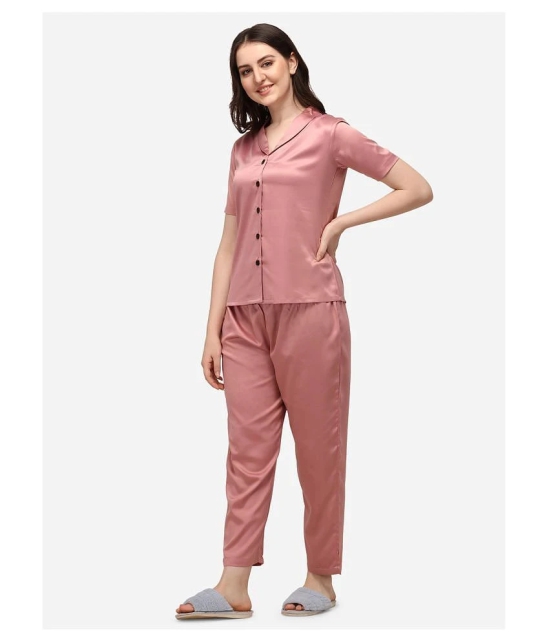 Smarty Pants Satin Nightsuit Sets - Pink Single - L