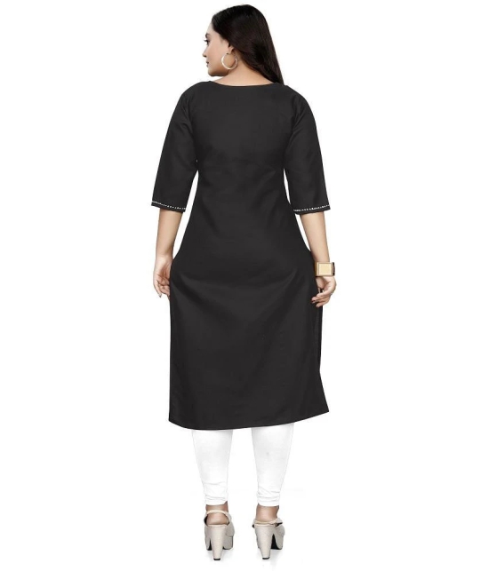 Lerkiza - Black Cotton Womens Straight Kurti ( Pack of 1 ) - 3XL