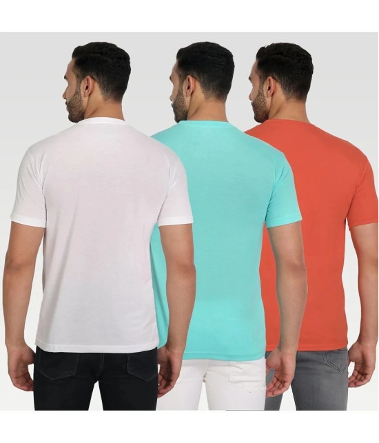 Zeffit - Multicolor Cotton Blend Regular Fit Mens T-Shirt ( Pack of 3 ) - None