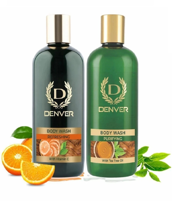 Denver Refreshing & Purifying Body Wash - 325ML Each (Combo Pack of 2)