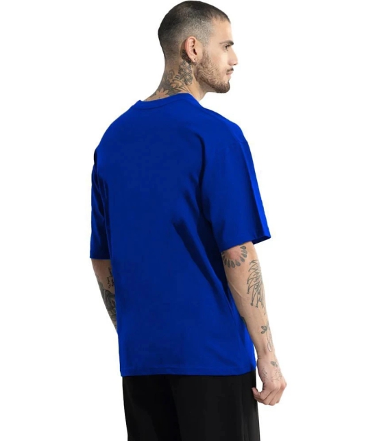 Leotude Cotton Blend Oversized Fit Printed Half Sleeves Mens T-Shirt - Blue ( Pack of 3 ) - None