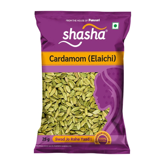 SHASHA - WHOLE ELACHI SMALL 25G  (FROM THE HOUSE OF PANSARI)