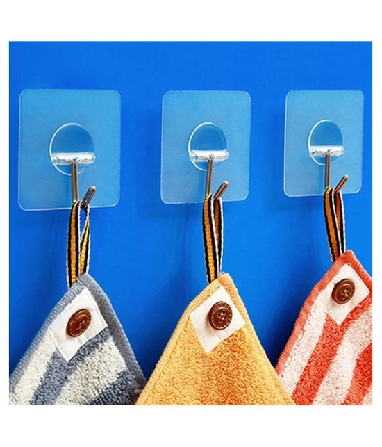 9PC Strong Transparent Suction Cup Sucker Wall Hooks Hanger For Kitchen Bathroom - Multicolor