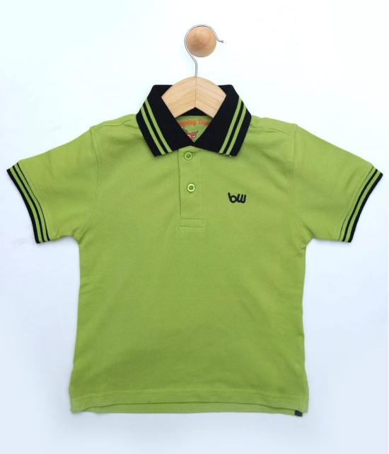 Boys Green Solid Polo T-Shirt