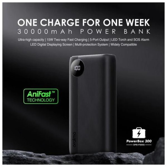 Oraimo OPB-P300Q 3W Fast Charging Power Bank (30000Mah) (Black)