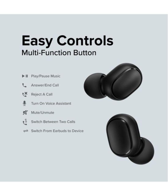 VEhop Buds Mini In Ear True Wireless (TWS) 25 Hours Playback IPX4(Splash & Sweat Proof) Low Latency,Fast charging -Bluetooth V 5.2 Black