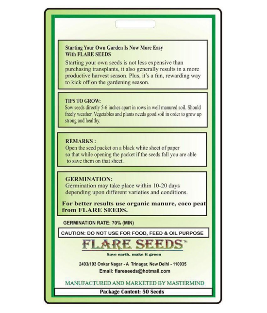 FLARE SEEDS Spinach Green Seeds - 50 Seeds Pack