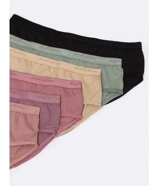 Softskin Multi Color Modal Solid Womens Hipster ( Pack of 6 ) - None