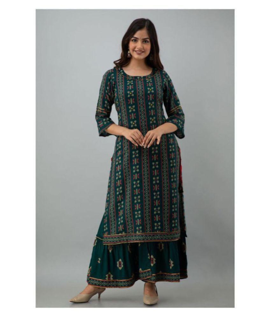 Lee Moda - Green Straight Rayon Womens Stitched Salwar Suit ( Pack of 1 ) - L