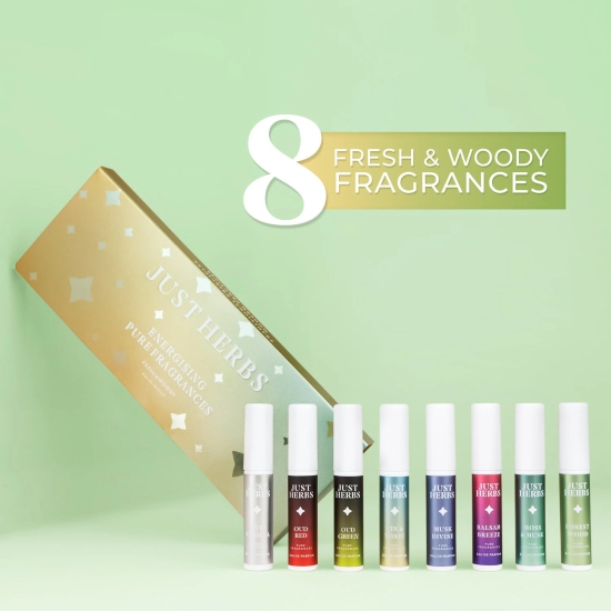 Energising Pure Fragrances - Set of 8-Fresh and Woody