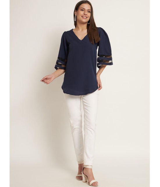 Curvydrobe Navy Blue Polyester Women's A-Line Top ( Pack of 1 ) - None