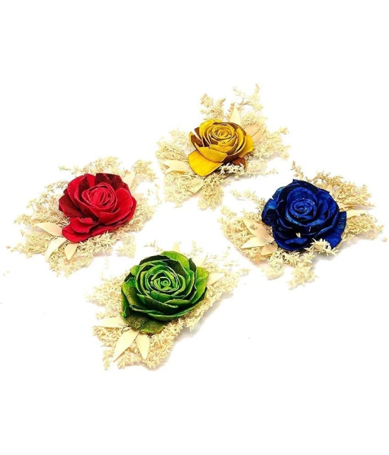 PRANSUNITA - Wood Dry Sola Flower Bunch ( Pack of 4 )