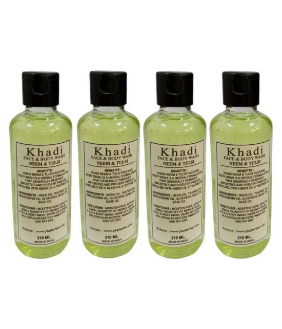 Khadi Herbal Neem & Tulsi Face & Body Wash 210 ml Pack of 4