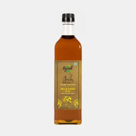 Stone Pressed Black Mustard Oil-1 L Plastic Bottle