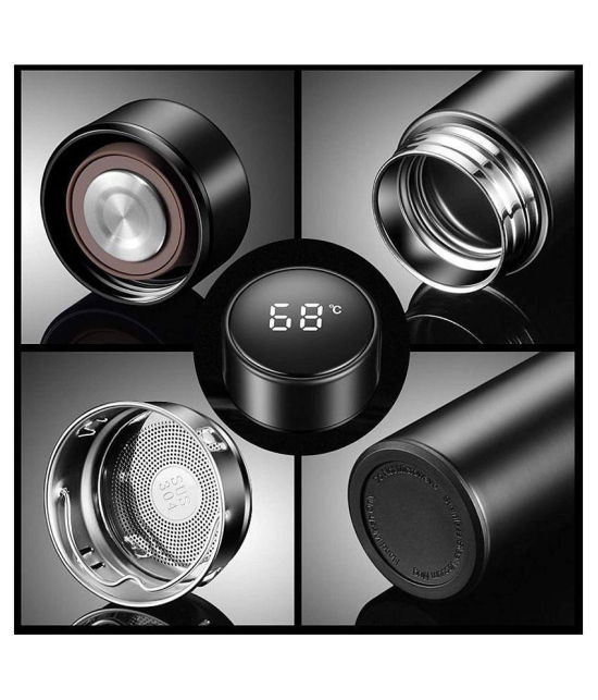 globle ex Led Temperature Display Double Walled Vacuum Black 500 mL Stainless Steel Water Bottle set of 1 - Black