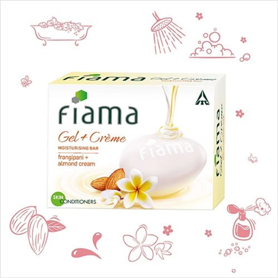 Fiama Gel + Crème Frangipani + Almond Moisturizing Bar, 75 G