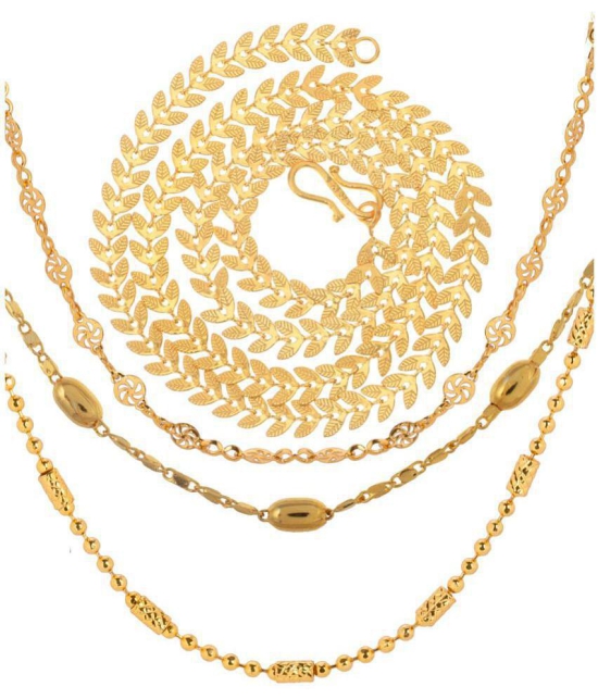 AanyaCentric - Gold Plated Brass Chain ( Pack of 4 ) - None