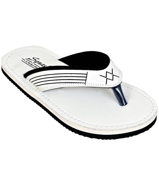 Squash - White Men's Thong Flip Flop - None