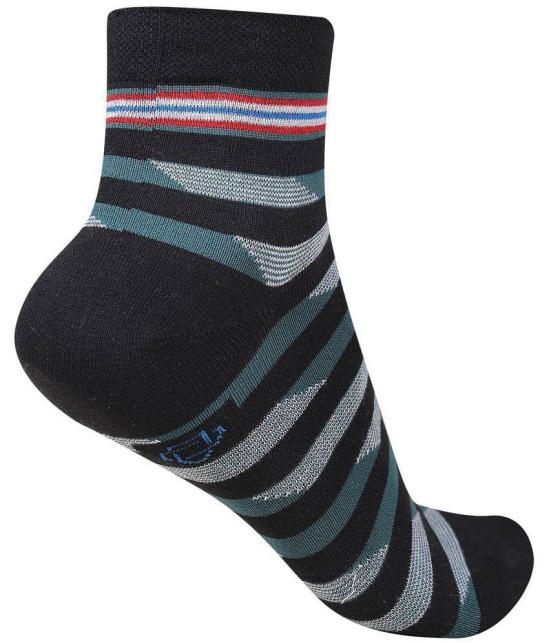 Dollar - Cotton Men's Striped Green Ankle Length Socks ( Pack of 3 ) - Green