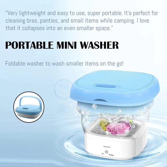 Mini Portable Washing Machine - Folding Washing Machine - Bucket Washer for Clothes Laundry- Collapsible Washing Machine - Underwear Washing Machine for Camping, RV, Travel, Small Spaces
