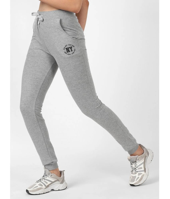 UrbanMark Women Cotton Regular Fit Joggers -Light Grey - None