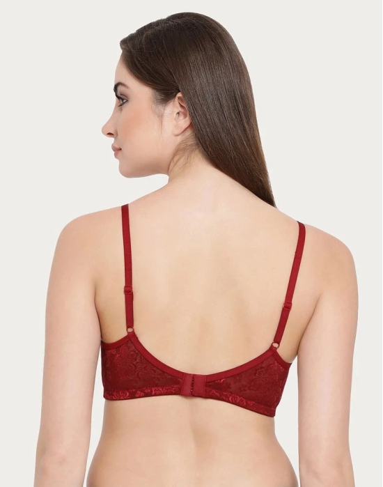 Clovia Lace T-Shirt Bra - Maroon - 34B