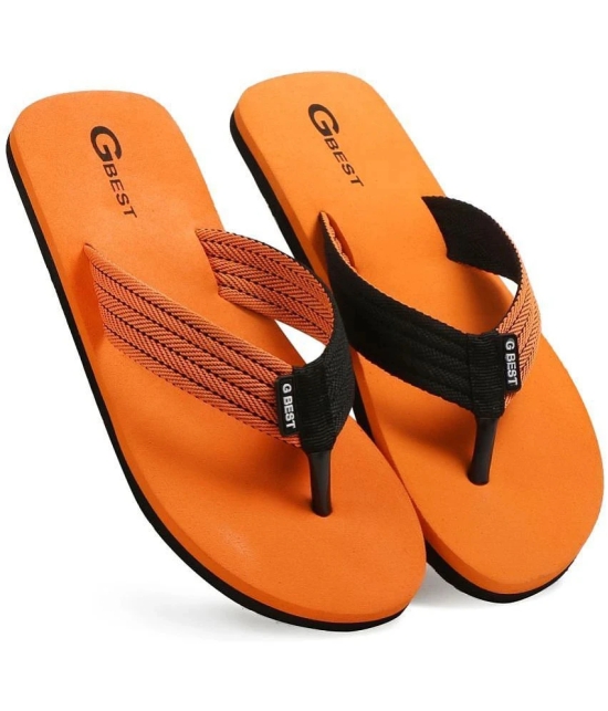 G Best Orange Mens Thong Flip Flop - None