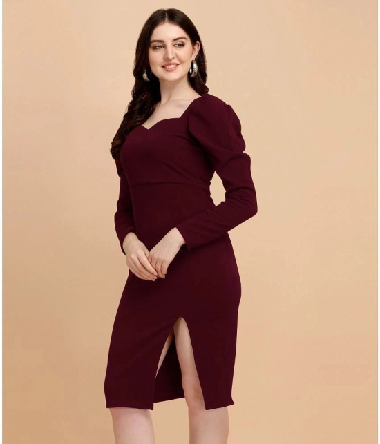 Sheetal associates - Maroon Polyester Blend Womens Bodycon Dress ( Pack of 1 ) - None