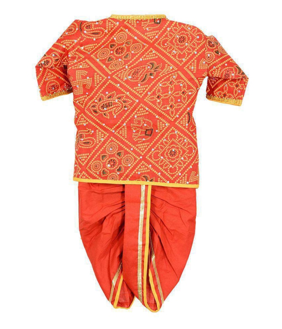 Ahhaaaa Orange Blended Classic Dhoti Kurta - 6-12 Months