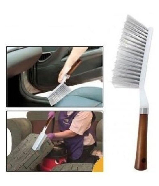 Hard & Long Bristles Cleaning Brush for Car Seat Carpet Mats- Plastic Handle