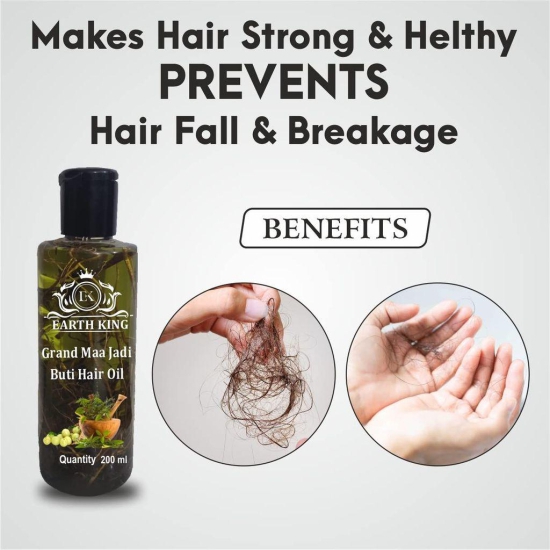 EARTH KING Grand Maa Jadi Buti Hair Oil | Jadibuti | Helps in Hair Fall Control and Hair Growth with Natural Herb for Men & Women ? 200Ml