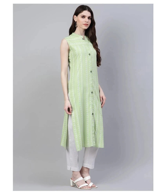 Stylum - Green Rayon Womens Front Slit Kurti - S