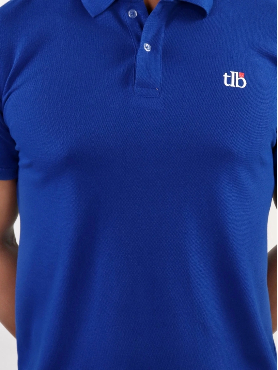 Men Royal Blue Polo Neck T-Shirt-XL / Royal Blue