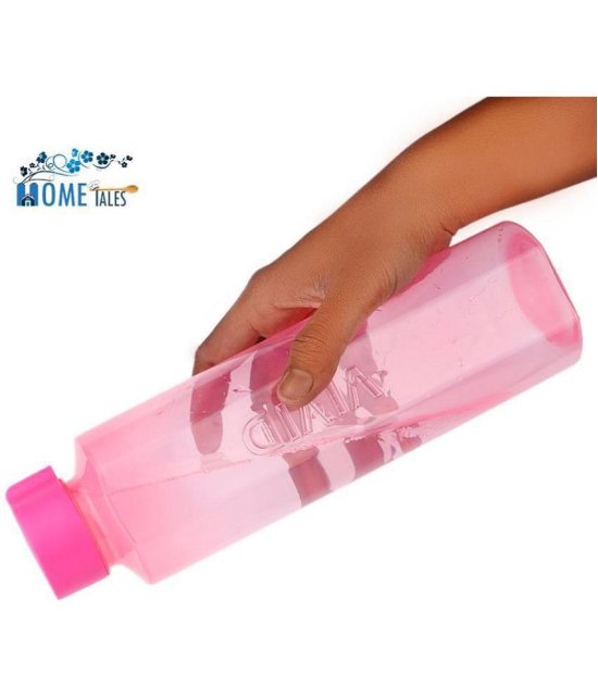 HOMETALES Vivid Pink Fridge Water Bottle 1000 mL ( Set of 6 ) - Pink