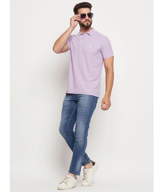 UNIBERRY Cotton Regular Fit Solid Half Sleeves Mens Polo T Shirt - Lavender ( Pack of 1 ) - None