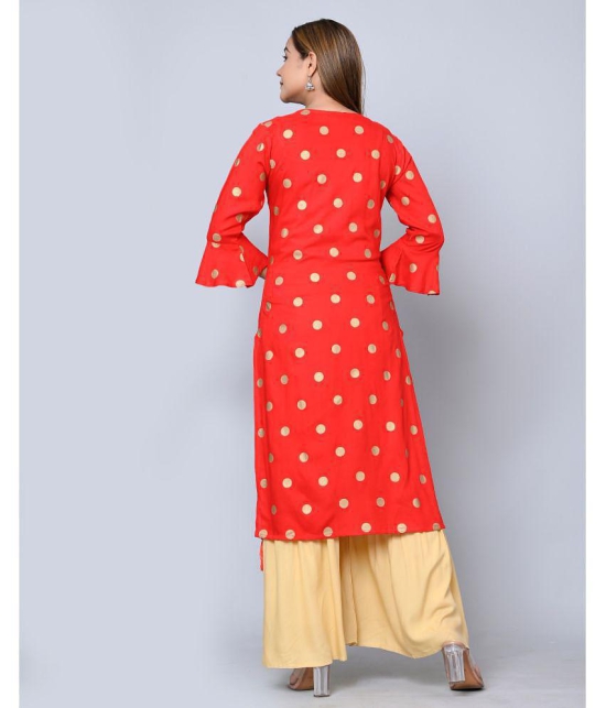 MAUKA - Red Straight Rayon Womens Stitched Salwar Suit ( Pack of 1 ) - None