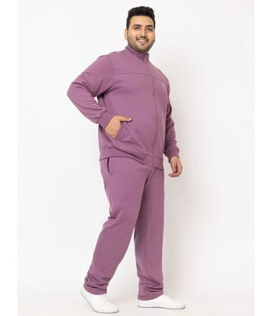 YHA - Mauve Fleece Regular Fit Mens Tracksuit ( Pack of 1 ) - None