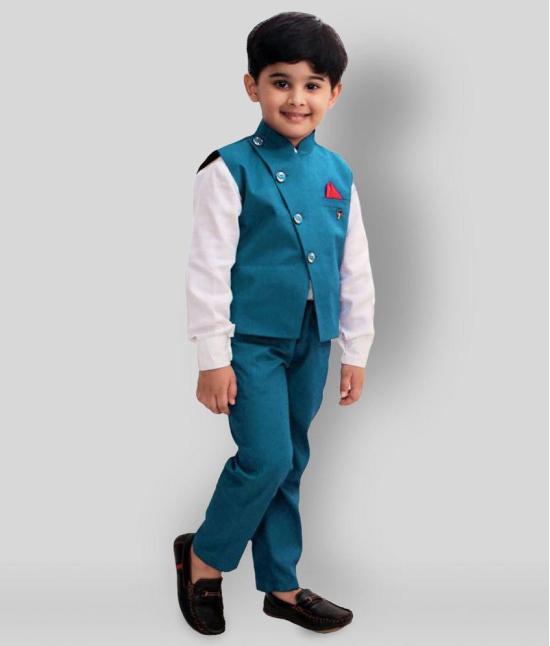 Fourfolds - Black Cotton Blend Boys Shirt & Pants ( Pack of 1 ) - None