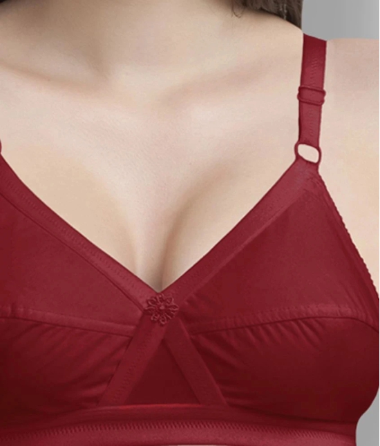 Madam - Maroon Cotton Non - Padded Womens Everyday Bra ( Pack of 1 ) - 48D