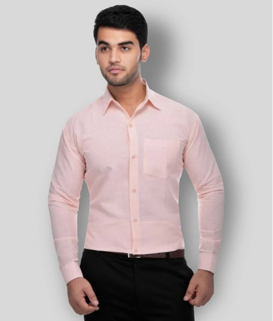 DESHBANDHU DBK - Peach Cotton Regular Fit Mens Formal Shirt (Pack of 1) - None