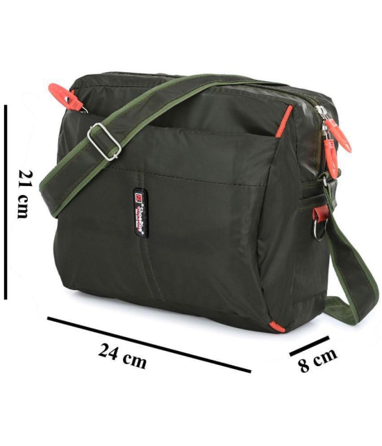 ShoeRise Green Solid Messenger Bag - Green