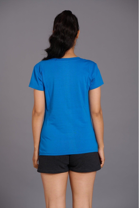 Vampire Printed Blue T-Shirt for Women