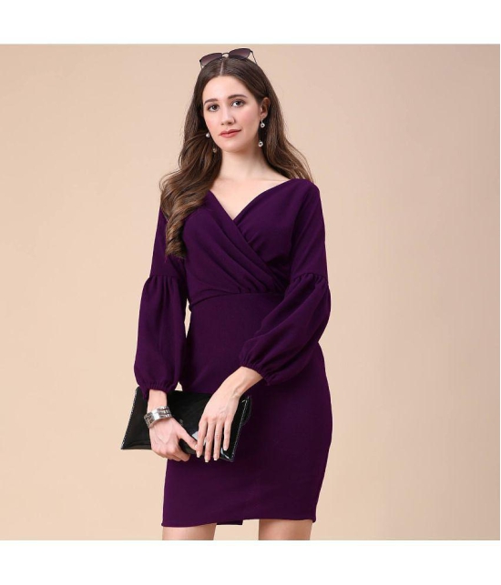 Sheetal associates - Purple Cotton Blend Women's Bodycon Dress ( Pack of 1 ) - None